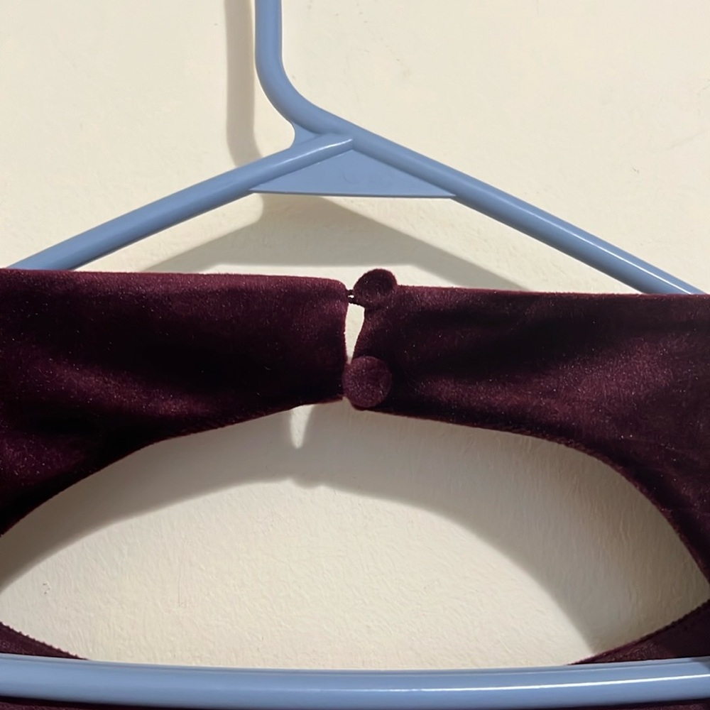 Lulus Florentina burgundy velvet backless bow midi dress women size L new - Picture 9 of 14